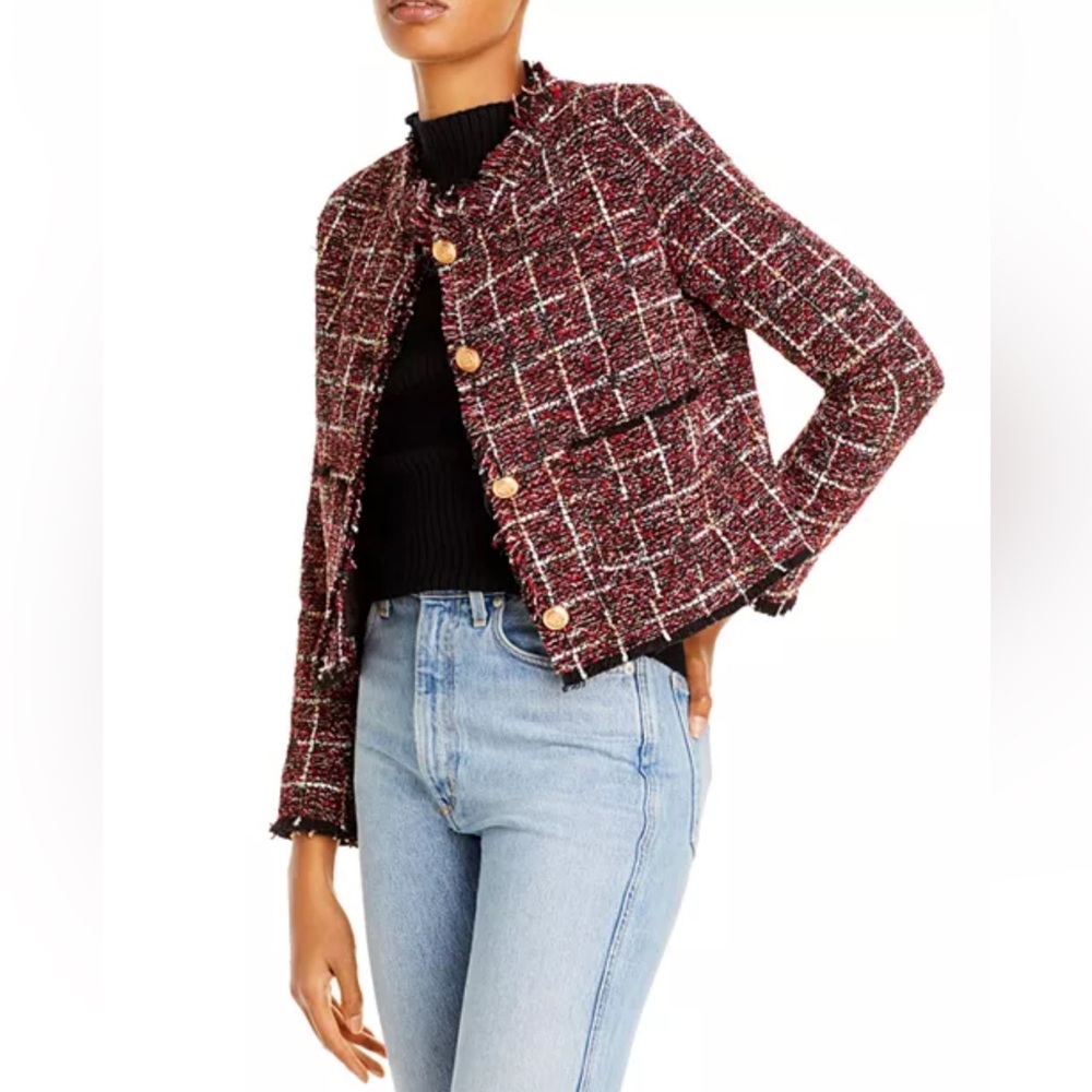 AQUA
Cropped Tweed Blazer